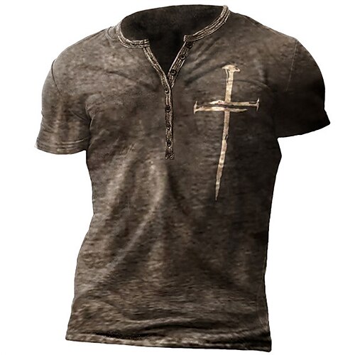 Men's T shirt Tee Henley Shirt Graphic Prints Cross Henley Brown Gray Outdoor Casual Short Sleeve Button-Down Print Clothing Apparel Lightweight Breathable Big and Tall / Summer / Summer
Men's T shirt Tee Henley Shirt Graphic Prints Cross Henley Brown Gray Outdoor Casual Short Sleeve Button-Down Print Clothing Apparel Lightweight Breathable Big and Tall / Summer / Summer