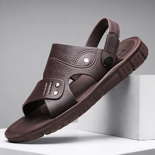 Men's Sandals Slingback Sandals Beach Daily Beach Water Shoes PU Black Brown Summer
Men's Sandals Slingback Sandals Beach Daily Beach Water Shoes PU Black Brown Summer