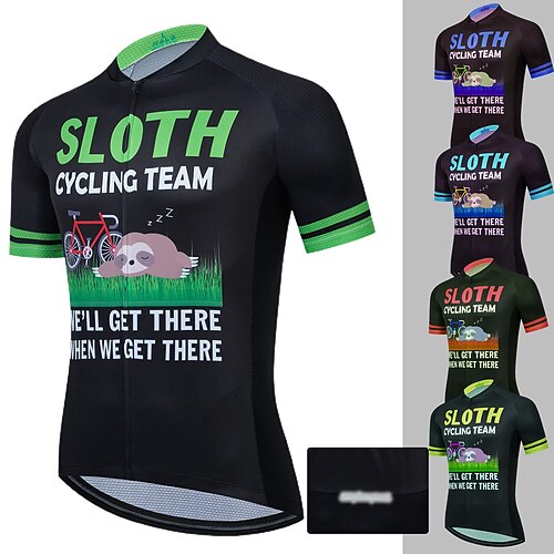 21Grams Men's Cycling Jersey Short Sleeve Bike Top with 3 Rear Pockets Mountain Bike MTB Road Bike Cycling Breathable Quick Dry Moisture Wicking Reflective Strips Black Yellow Sky Blue Sloth
21Grams Men's Cycling Jersey Short Sleeve Bike Top with 3 Rear Pockets Mountain Bike MTB Road Bike Cycling Breathable Quick Dry Moisture Wicking Reflective Strips Black Yellow Sky Blue Sloth
