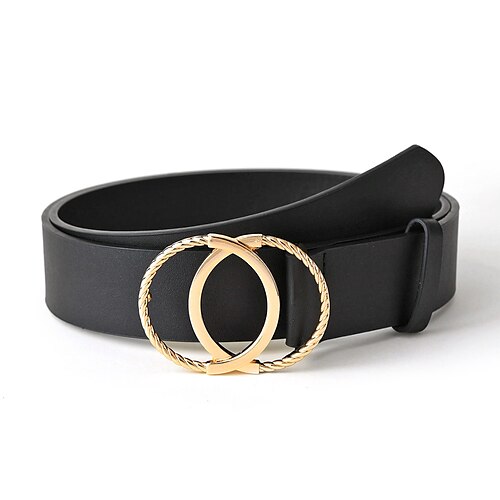 Women's PU Buckle Belt PU Leather O-ring Buckle O-ring Formal Cowboy Holiday Work Black
Women's PU Buckle Belt PU Leather O-ring Buckle O-ring Formal Cowboy Holiday Work Black