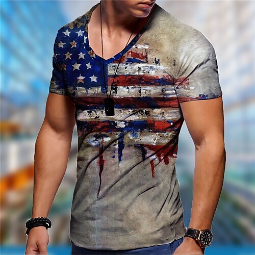 Herren Unisex T Shirt Grafik-Drucke Nationalflagge V Ausschnitt Grau 3D-Druck Outdoor Strasse Kurzarm Bedruckt Bekleidung Sport Designer Casual Groß und hoch / Sommer / Sommer
Herren Unisex T Shirt Grafik-Drucke Nationalflagge V Ausschnitt Grau 3D-Druck Outdoor Strasse Kurzarm Bedruckt Bekleidung Sport Designer Casual Groß und hoch / Sommer / Sommer