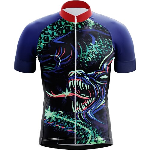 21Grams Men's Cycling Jacket Short Sleeve Bike Jacket Tracksuit Jersey with 3 Rear Pockets Mountain Bike MTB Road Bike Cycling Cycling Breathable Quick Dry Reflective Strips Blue Graphic Animal
21Grams Men's Cycling Jacket Short Sleeve Bike Jacket Tracksuit Jersey with 3 Rear Pockets Mountain Bike MTB Road Bike Cycling Cycling Breathable Quick Dry Reflective Strips Blue Graphic Animal
