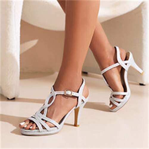 Mulheres Sandálias Sandálias brilhantes Diário Verão Salto Agulha Peep Toe Minimalismo Sintéticos Fivela Cor Sólida Preto Prata Dourado
Mulheres Sandálias Sandálias brilhantes Diário Verão Salto Agulha Peep Toe Minimalismo Sintéticos Fivela Cor Sólida Preto Prata Dourado
