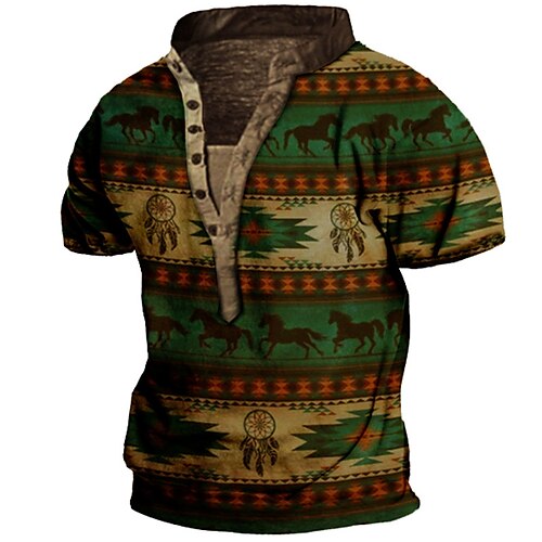 Men's T shirt Tee Henley Shirt Tee Graphic Horse Henley Green 3D Print Outdoor Casual Short Sleeve Button-Down Print Clothing Apparel Vintage Sports Fashion Retro / Summer / Summer
Men's T shirt Tee Henley Shirt Tee Graphic Horse Henley Green 3D Print Outdoor Casual Short Sleeve Button-Down Print Clothing Apparel Vintage Sports Fashion Retro / Summer / Summer