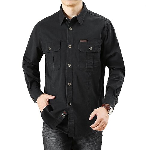 Men's Hiking Shirt / Button Down Shirts Long Sleeve Square Neck Shirt Outdoor Multi-Pockets Breathable Quick Dry Lightweight Summer Cotton White Black Army Green Hunting Fishing Climbing
Men's Hiking Shirt / Button Down Shirts Long Sleeve Square Neck Shirt Outdoor Multi-Pockets Breathable Quick Dry Lightweight Summer Cotton White Black Army Green Hunting Fishing Climbing