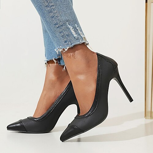 Femme Chaussures à Talons Mariage du quotidien Eté Escarpins Bout pointu Minimalisme Marche Cuir PU Mocassins Bloc de couleur Noir Rouge Marron
Femme Chaussures à Talons Mariage du quotidien Eté Escarpins Bout pointu Minimalisme Marche Cuir PU Mocassins Bloc de couleur Noir Rouge Marron