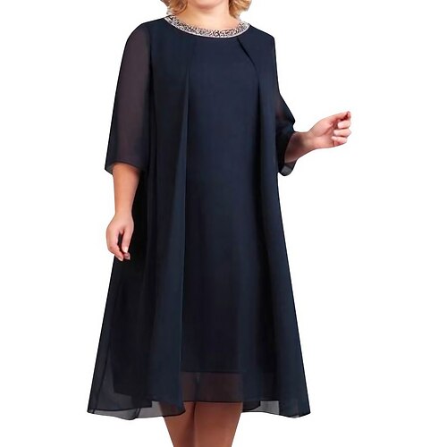 Women's Plus Size Sequin Dress Solid Color Crew Neck Sequins 3/4 Length Sleeve Fall Spring Basic Casual Sequins Midi Dress Party Work Dress
Women's Plus Size Sequin Dress Solid Color Crew Neck Sequins 3/4 Length Sleeve Fall Spring Basic Casual Sequins Midi Dress Party Work Dress