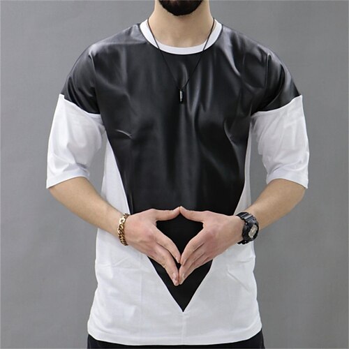 Hombre Camiseta Retazos Cuello Barco Negro / Blanco Casual Diario Manga Corta Ropa Algodón Deportes Moda Ligeras Grande y alto / Verano
Hombre Camiseta Retazos Cuello Barco Negro / Blanco Casual Diario Manga Corta Ropa Algodón Deportes Moda Ligeras Grande y alto / Verano