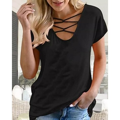 Women's T shirt Tee Green Blue Wine Plain Short Sleeve Casual Weekend Basic V Neck Regular S
Women's T shirt Tee Green Blue Wine Plain Short Sleeve Casual Weekend Basic V Neck Regular S