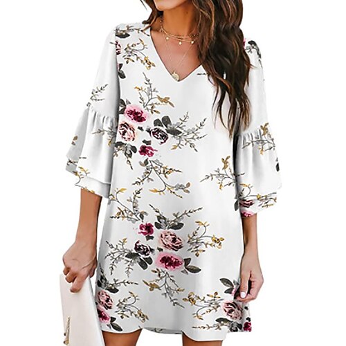 Women's Casual Dress Shift Dress Mini Dress Green Black Blue 3/4 Length Sleeve Floral Print Winter Fall Autumn V Neck Loose Fit 2022 S M L XL XXL
Women's Casual Dress Shift Dress Mini Dress Green Black Blue 3/4 Length Sleeve Floral Print Winter Fall Autumn V Neck Loose Fit 2022 S M L XL XXL