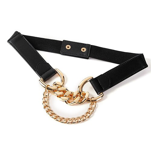Women's PU Buckle Belt Chain Belt PU Leather Metal Bucke Geometric Chain Classic Cowboy Wedding Daily Black
Women's PU Buckle Belt Chain Belt PU Leather Metal Bucke Geometric Chain Classic Cowboy Wedding Daily Black