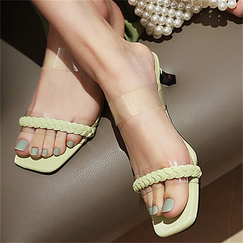 Femme Sandales Chaussures claires Sandales tressées du quotidien Eté Talon Bottier Bout ouvert Minimalisme Cuir Verni Mocassins Couleur Pleine Amande Jaune Violet
Femme Sandales Chaussures claires Sandales tressées du quotidien Eté Talon Bottier Bout ouvert Minimalisme Cuir Verni Mocassins Couleur Pleine Amande Jaune Violet
