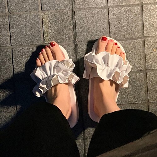 Mujer Zapatillas Sandalias planas Zapatillas al aire libre Diario Verano Tacón Plano Puntera abierta Casual Dulce Sintéticos Mocasín Color sólido Negro Blanco
Mujer Zapatillas Sandalias planas Zapatillas al aire libre Diario Verano Tacón Plano Puntera abierta Casual Dulce Sintéticos Mocasín Color sólido Negro Blanco