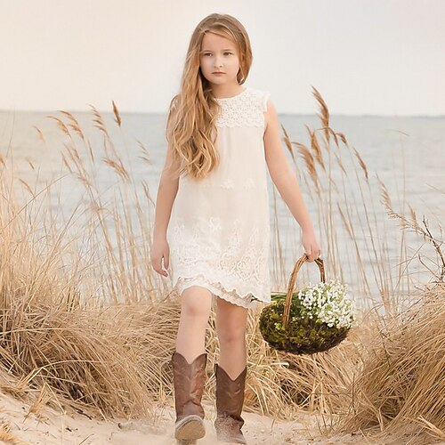 Kids Girls' Dress Floral A Line Dress Above Knee Dress Party Lace Short Sleeve Cute Dress 3-12 Years Fall Beige
Kids Girls' Dress Floral A Line Dress Above Knee Dress Party Lace Short Sleeve Cute Dress 3-12 Years Fall Beige