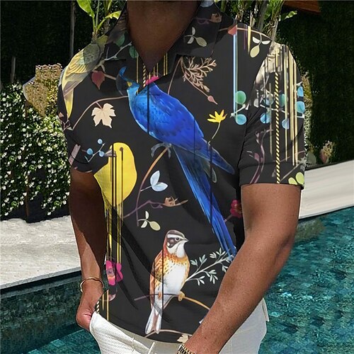 Men's Collar Polo Shirt Golf Shirt Animal Floral Bird Turndown Black 3D Print Casual Daily Short Sleeve Print Clothing Apparel Fashion Designer Casual Breathable / Sports
Men's Collar Polo Shirt Golf Shirt Animal Floral Bird Turndown Black 3D Print Casual Daily Short Sleeve Print Clothing Apparel Fashion Designer Casual Breathable / Sports