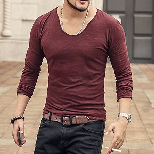 Men's T shirt Tee Solid Color Crew Neck Wine White Black Outdoor Street Long Sleeve Clothing Apparel Fashion Casual Classic Comfortable
Men's T shirt Tee Solid Color Crew Neck Wine White Black Outdoor Street Long Sleeve Clothing Apparel Fashion Casual Classic Comfortable