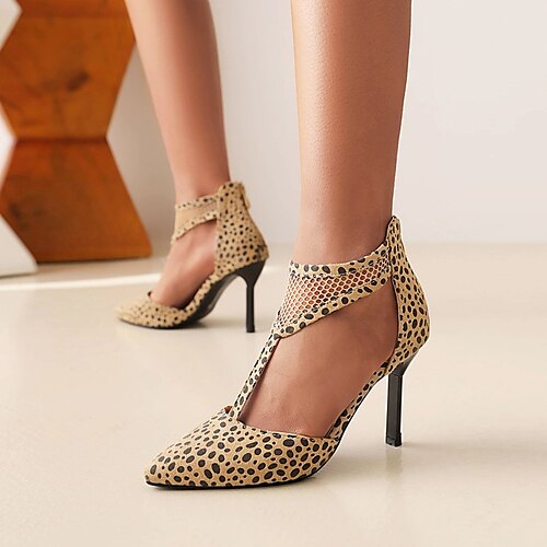 Women's Heels Office Club Summer Lace Pumps Pointed Toe Casual Sexy Walking Shoes PU Leather Zipper Solid Colored Black / White Leopard Black
Women's Heels Office Club Summer Lace Pumps Pointed Toe Casual Sexy Walking Shoes PU Leather Zipper Solid Colored Black / White Leopard Black