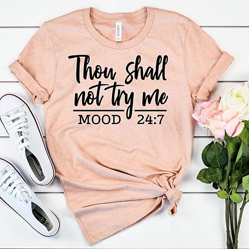 Women's T shirt Tee Green Blue Purple Text Short Sleeve Casual Weekend Basic Round Neck Regular S
Women's T shirt Tee Green Blue Purple Text Short Sleeve Casual Weekend Basic Round Neck Regular S