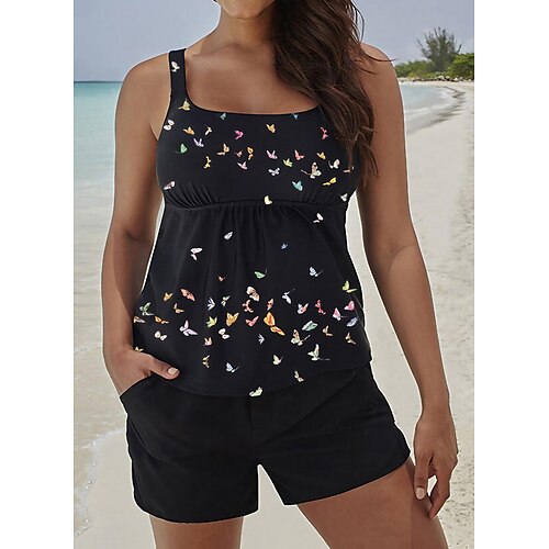Women's Swimwear Tankini 2 Piece Normal Swimsuit High Waisted Butterfly Black Padded Strap Bathing Suits Sports Vacation Sexy / New
Women's Swimwear Tankini 2 Piece Normal Swimsuit High Waisted Butterfly Black Padded Strap Bathing Suits Sports Vacation Sexy / New