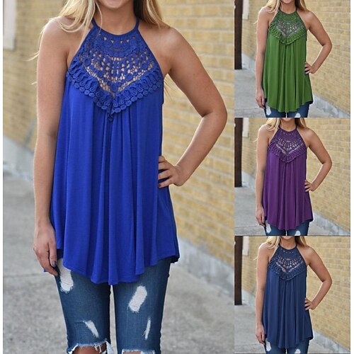 large size explosion style lace stitching sleeveless round neck t-shirt casual top cotton
large size explosion style lace stitching sleeveless round neck t-shirt casual top cotton