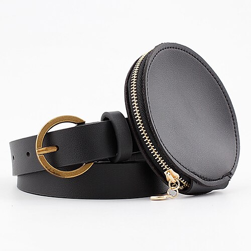 Women's Unisex PU Buckle Belt PU Leather O-ring Buckle with Purse Casual Classic Party Daily Black
Women's Unisex PU Buckle Belt PU Leather O-ring Buckle with Purse Casual Classic Party Daily Black