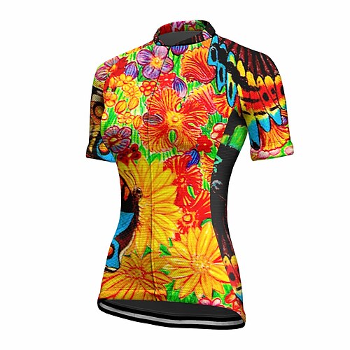 21Grams Women's Cycling Jersey Short Sleeve Bike Top with 3 Rear Pockets Mountain Bike MTB Road Bike Cycling Breathable Quick Dry Moisture Wicking Reflective Strips Yellow Floral Botanical Polyester
21Grams Women's Cycling Jersey Short Sleeve Bike Top with 3 Rear Pockets Mountain Bike MTB Road Bike Cycling Breathable Quick Dry Moisture Wicking Reflective Strips Yellow Floral Botanical Polyester