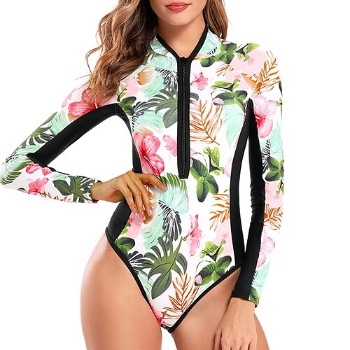 Damen Anti UV Shirt Badeanzug Bademode UV-Sonnenschutz UPF50 Atmungsaktiv Langarm Bodysuit Badeanzug Reißverschluß vorne Schwimmen Surfen Strand Wassersport Blumen Herbst Frühling Sommer / Dehnbar
Damen Anti UV Shirt Badeanzug Bademode UV-Sonnenschutz UPF50 Atmungsaktiv Langarm Bodysuit Badeanzug Reißverschluß vorne Schwimmen Surfen Strand Wassersport Blumen Herbst Frühling Sommer / Dehnbar