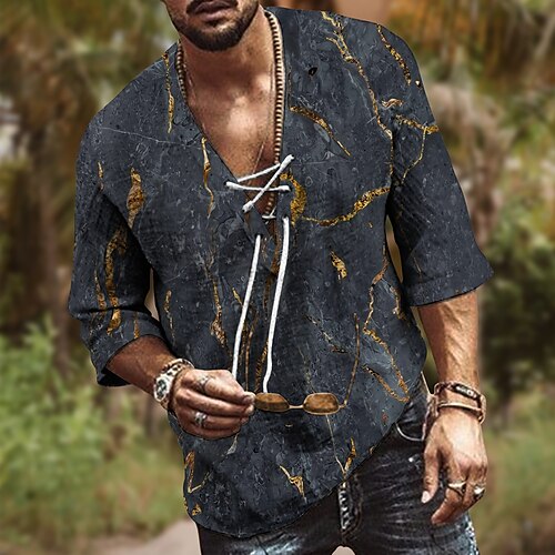 Men's Shirt Graphic Shirt Marble V Neck Blue 3D Print Outdoor Casual 3/4 Length Sleeve Drawstring 3D Print Clothing Apparel Fashion Designer Casual Comfortable / Sports
Men's Shirt Graphic Shirt Marble V Neck Blue 3D Print Outdoor Casual 3/4 Length Sleeve Drawstring 3D Print Clothing Apparel Fashion Designer Casual Comfortable / Sports