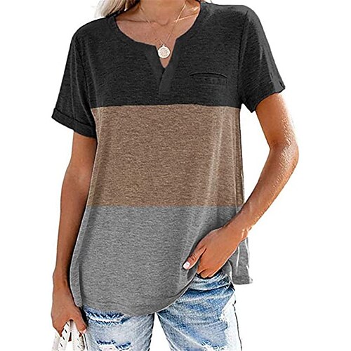 Damen T Shirt Rosa Blau Purpur Farbblock Tasche Kurzarm Casual Wochenende Basic V Ausschnitt Standard S
Damen T Shirt Rosa Blau Purpur Farbblock Tasche Kurzarm Casual Wochenende Basic V Ausschnitt Standard S