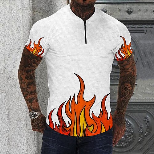 Men's Collar Polo Shirt Golf Shirt Flame V Neck White Black 3D Print Casual Daily Short Sleeve Zipper 3D Print Clothing Apparel Fashion Designer Casual Breathable / Sports
Men's Collar Polo Shirt Golf Shirt Flame V Neck White Black 3D Print Casual Daily Short Sleeve Zipper 3D Print Clothing Apparel Fashion Designer Casual Breathable / Sports