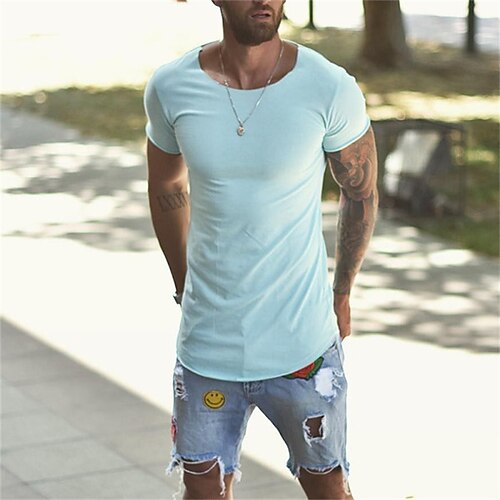 Men's T shirt Tee Solid Color Crew Neck Casual Daily Short Sleeve Tops Lightweight Fashion Big and Tall Sports Light Pink Black Blue / Summer / Summer
Men's T shirt Tee Solid Color Crew Neck Casual Daily Short Sleeve Tops Lightweight Fashion Big and Tall Sports Light Pink Black Blue / Summer / Summer