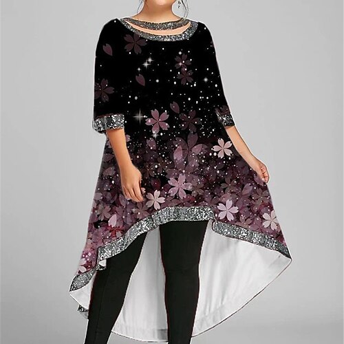 Women's Plus Size Casual Dress Floral Boat Neck Print Half Sleeve Fall Spring Casual Short Mini Dress Causal Daily Dress
Women's Plus Size Casual Dress Floral Boat Neck Print Half Sleeve Fall Spring Casual Short Mini Dress Causal Daily Dress