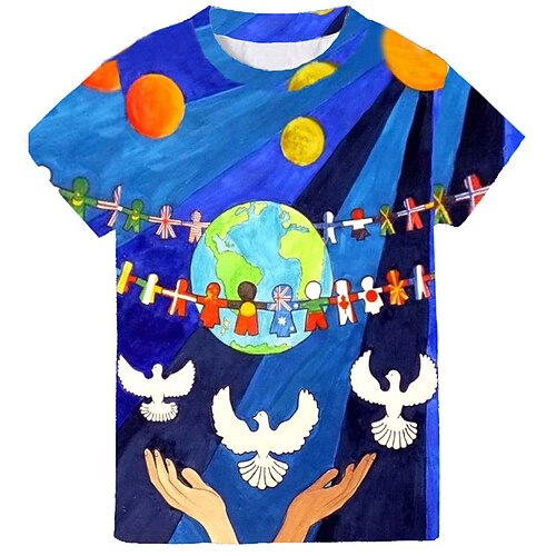 Kids Boys T shirt Peace Outdoor 3D Print Short Sleeve Active 3-12 Years Spring Blue
Kids Boys T shirt Peace Outdoor 3D Print Short Sleeve Active 3-12 Years Spring Blue