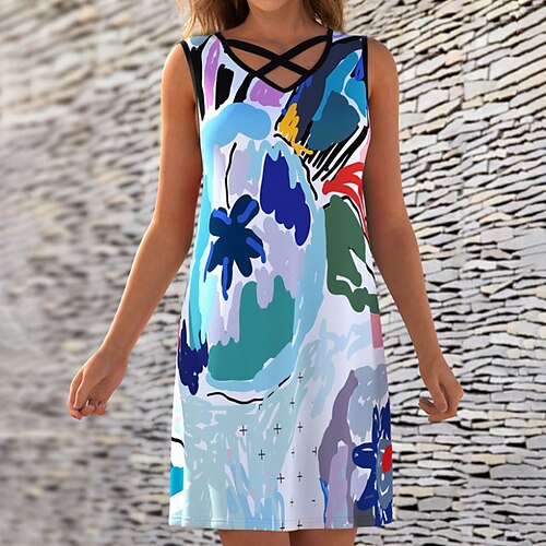 Mini robe Femme Robe casual Sans Manches Printemps Eté - à la mode Casual Moderne Accueil froid Imprimer Bloc de couleur Imprime Col V 2023 Bleu S M L XL XXL
Mini robe Femme Robe casual Sans Manches Printemps Eté - à la mode Casual Moderne Accueil froid Imprimer Bloc de couleur Imprime Col V 2023 Bleu S M L XL XXL