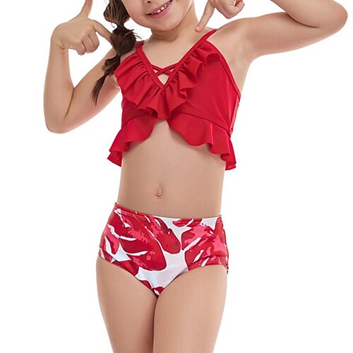 Kids Girls' Two Piece Swimwear Swimming Print Cute Print Bathing Suits 3-10 Years Summer Green Red
Kids Girls' Two Piece Swimwear Swimming Print Cute Print Bathing Suits 3-10 Years Summer Green Red