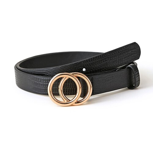 Women's PU Buckle Belt PU Leather O-ring Buckle O-ring Classic Cowboy Party Work Black
Women's PU Buckle Belt PU Leather O-ring Buckle O-ring Classic Cowboy Party Work Black