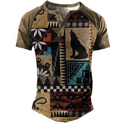 Men's T shirt Tee Henley Shirt Tee Graphic Wolf Henley Brown 3D Print Casual Daily Short Sleeve Button-Down Print Clothing Apparel Vintage Sports Fashion Big and Tall / Summer / Summer
Men's T shirt Tee Henley Shirt Tee Graphic Wolf Henley Brown 3D Print Casual Daily Short Sleeve Button-Down Print Clothing Apparel Vintage Sports Fashion Big and Tall / Summer / Summer
