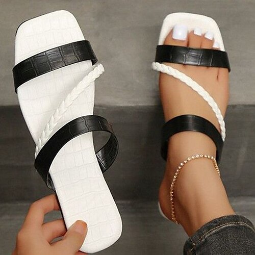 Damen Sandalen Pantoffeln Übergrössen Täglich Sommer Flacher Absatz Offene Spitze Casual Kunstleder Halbschuhe Einfarbig Hellbraun Schwarz Weiß
Damen Sandalen Pantoffeln Übergrössen Täglich Sommer Flacher Absatz Offene Spitze Casual Kunstleder Halbschuhe Einfarbig Hellbraun Schwarz Weiß