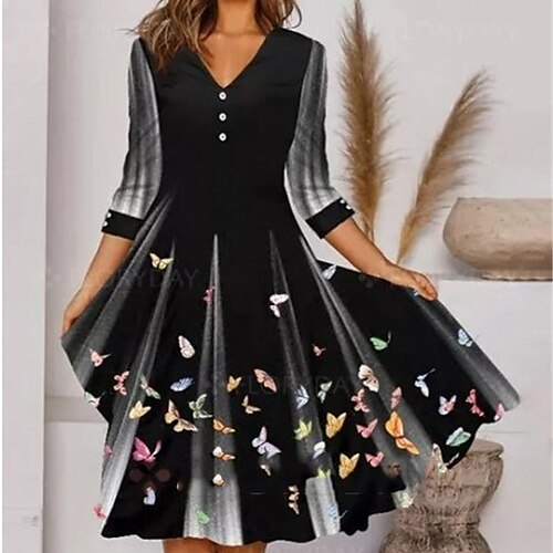 Damen Schaukelkleid Midikleid Schwarz 3/4 Ärmel Tier Bedruckt Frühling Sommer V Ausschnitt Lockere Passform 2022 S M L XL XXL
Damen Schaukelkleid Midikleid Schwarz 3/4 Ärmel Tier Bedruckt Frühling Sommer V Ausschnitt Lockere Passform 2022 S M L XL XXL