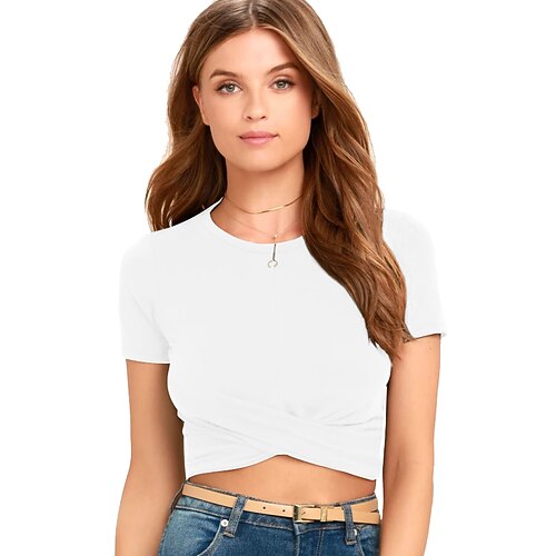Women's Yoga Top Summer Solid Color White Black Yoga Fitness Gym Workout Top Short Sleeve Sport Activewear Comfortable High Elasticity
Women's Yoga Top Summer Solid Color White Black Yoga Fitness Gym Workout Top Short Sleeve Sport Activewear Comfortable High Elasticity