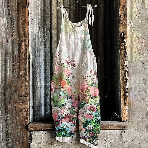 Combinaison Femme Imprimer Floral Col Ras du Cou Vêtement de rue du quotidien Voyage Ample Standard Sans Manches Vert S Printemps
Combinaison Femme Imprimer Floral Col Ras du Cou Vêtement de rue du quotidien Voyage Ample Standard Sans Manches Vert S Printemps