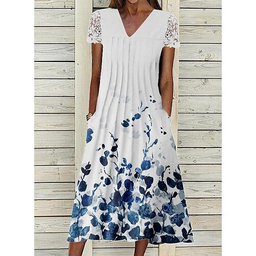Women's Casual Dress Midi Dress White Sleeveless Floral Lace up Spring Summer V Neck 2022 S M L XL XXL
Women's Casual Dress Midi Dress White Sleeveless Floral Lace up Spring Summer V Neck 2022 S M L XL XXL