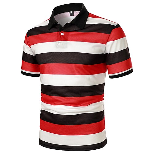 Men's Golf Shirt Dress Shirt Casual Shirt Striped Holiday Geometry Classic Collar Home Casual Color Block Button-Down Short Sleeve Tops Formal Casual Comfortable Black / Red
Men's Golf Shirt Dress Shirt Casual Shirt Striped Holiday Geometry Classic Collar Home Casual Color Block Button-Down Short Sleeve Tops Formal Casual Comfortable Black / Red