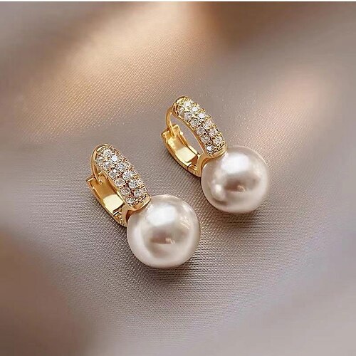Women's Drop Earrings Earrings Round Cut Ball Simple Elegant Fashion Vintage Classic Imitation Pearl Earrings Jewelry White For Party Wedding Gift Holiday Engagement 1 Pair
Women's Drop Earrings Earrings Round Cut Ball Simple Elegant Fashion Vintage Classic Imitation Pearl Earrings Jewelry White For Party Wedding Gift Holiday Engagement 1 Pair