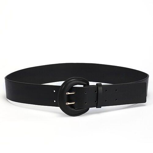 Women's PU Buckle Belt Wide Belt PU Leather Prong Buckle Geometric Casual Classic Party Gift Black
Women's PU Buckle Belt Wide Belt PU Leather Prong Buckle Geometric Casual Classic Party Gift Black