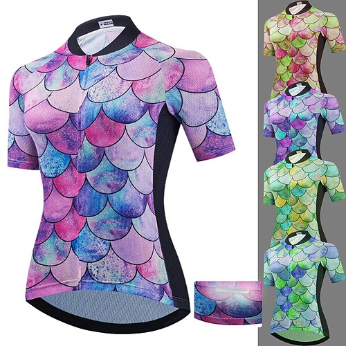 21Grams Women's Cycling Jersey Short Sleeve Bike Top with 3 Rear Pockets Mountain Bike MTB Road Bike Cycling Breathable Quick Dry Moisture Wicking Reflective Strips Green Purple Yellow Polyester
21Grams Women's Cycling Jersey Short Sleeve Bike Top with 3 Rear Pockets Mountain Bike MTB Road Bike Cycling Breathable Quick Dry Moisture Wicking Reflective Strips Green Purple Yellow Polyester