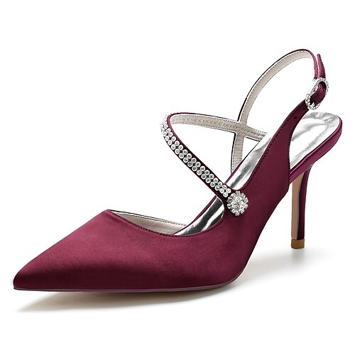 Women's Wedding Shoes Dress Shoes Bridal Shoes Rhinestone Sparkling Glitter Stiletto Heel Pointed Toe Luxurious Elegant Sweet Party Wedding Satin Ankle Strap Spring Summer Solid Colored Wine White
Women's Wedding Shoes Dress Shoes Bridal Shoes Rhinestone Sparkling Glitter Stiletto Heel Pointed Toe Luxurious Elegant Sweet Party Wedding Satin Ankle Strap Spring Summer Solid Colored Wine White