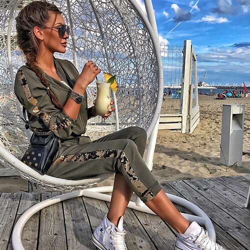 Women's Sweatshirt Tracksuit Pants Sets Basic Green Yellow Sport Casual Plain Sequins Zipper Stand Collar S M L XL
Women's Sweatshirt Tracksuit Pants Sets Basic Green Yellow Sport Casual Plain Sequins Zipper Stand Collar S M L XL