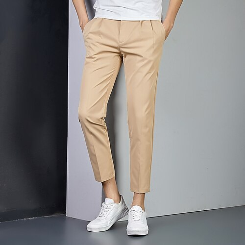 Men's Dress Pants Ankle-Length Micro-elastic Regular Fit Solid Color Blue Khaki Gray 2022 / Pocket
Men's Dress Pants Ankle-Length Micro-elastic Regular Fit Solid Color Blue Khaki Gray 2022 / Pocket