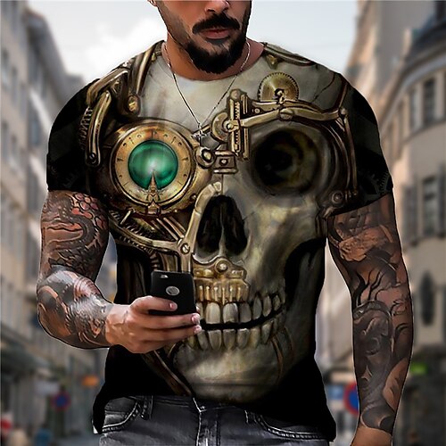 Men's Unisex T shirt Tee Skull Graphic Prints Crew Neck Black 3D Print Outdoor Street Short Sleeve Print Clothing Apparel Sports Designer Casual Big and Tall / Summer / Summer
Men's Unisex T shirt Tee Skull Graphic Prints Crew Neck Black 3D Print Outdoor Street Short Sleeve Print Clothing Apparel Sports Designer Casual Big and Tall / Summer / Summer